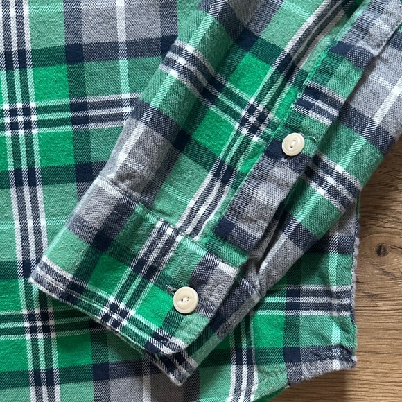 Hollister Green Plaid Flannel Icon Men’s Small Button Down Shirt Cotton - Picture 4 of 10